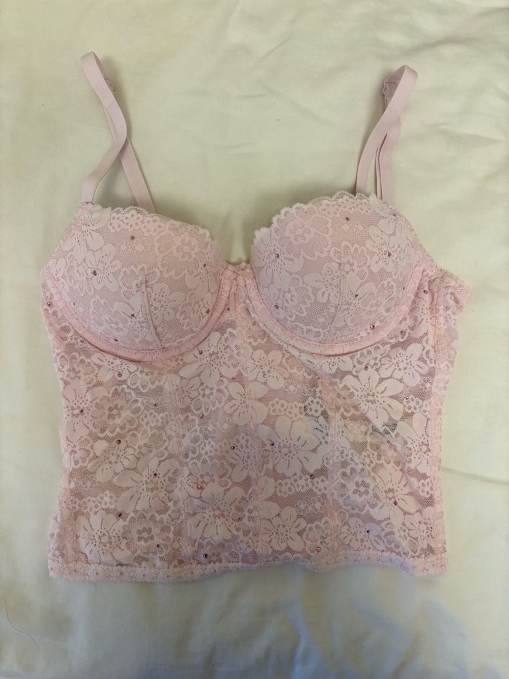 Victoria’s Secret/PINK Lace Bra Top with Rhinestones